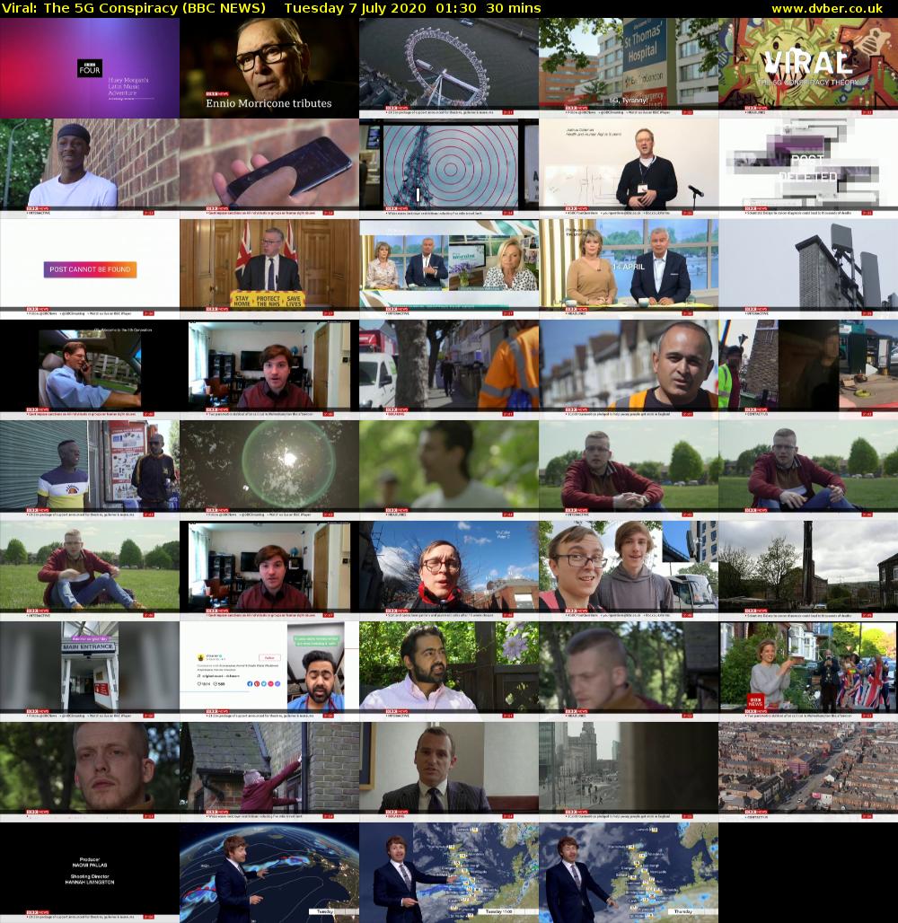 Viral: The 5G Conspiracy (BBC NEWS) Tuesday 7 July 2020 01:30 - 02:00