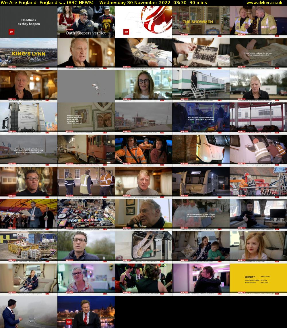 We Are England: England's... (BBC NEWS) Wednesday 30 November 2022 03:30 - 04:00