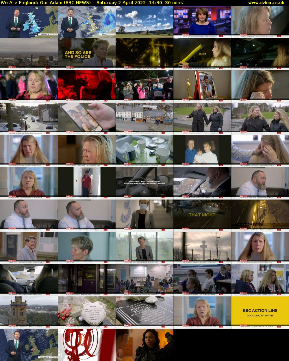 We Are England: Our Adam (BBC NEWS) Saturday 2 April 2022 14:30 - 15:00