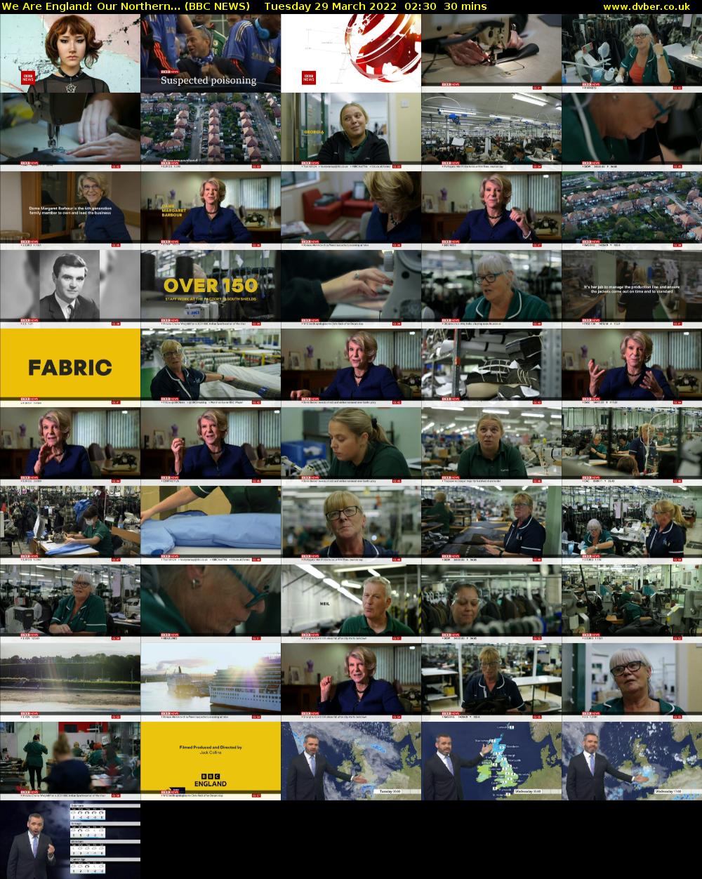 We Are England: Our Northern... (BBC NEWS) Tuesday 29 March 2022 02:30 - 03:00