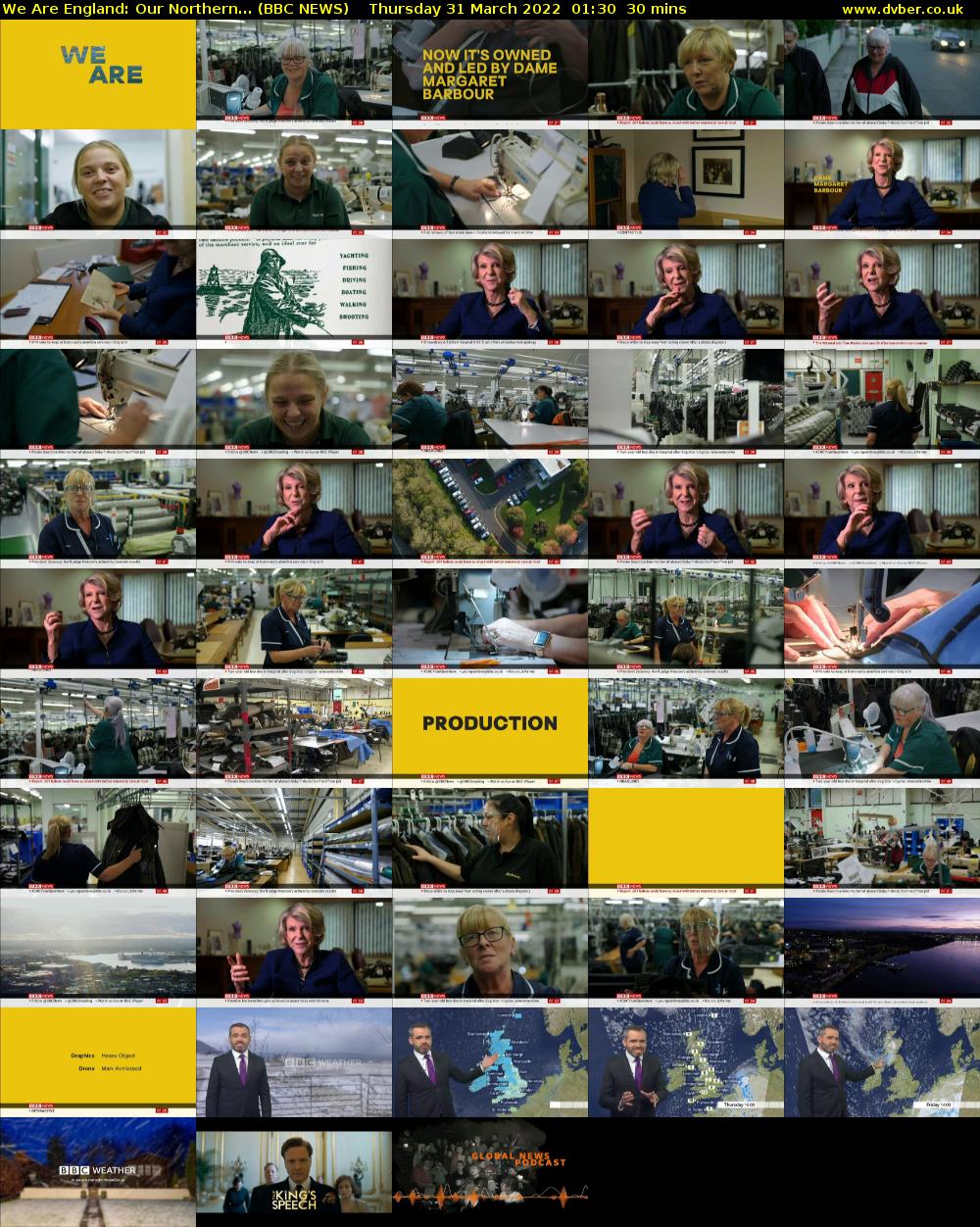We Are England: Our Northern... (BBC NEWS) Thursday 31 March 2022 01:30 - 02:00