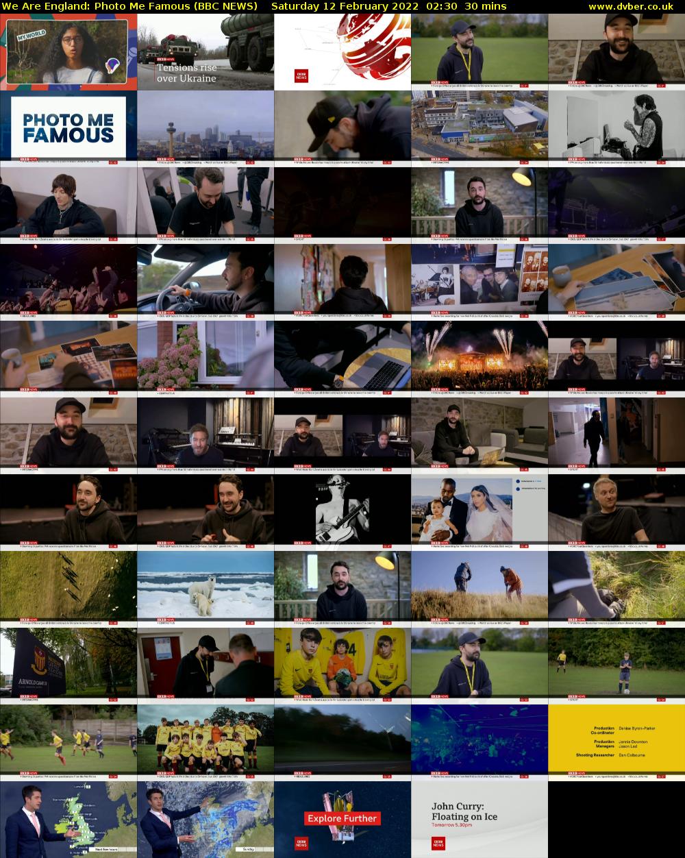 We Are England: Photo Me Famous (BBC NEWS) Saturday 12 February 2022 02:30 - 03:00