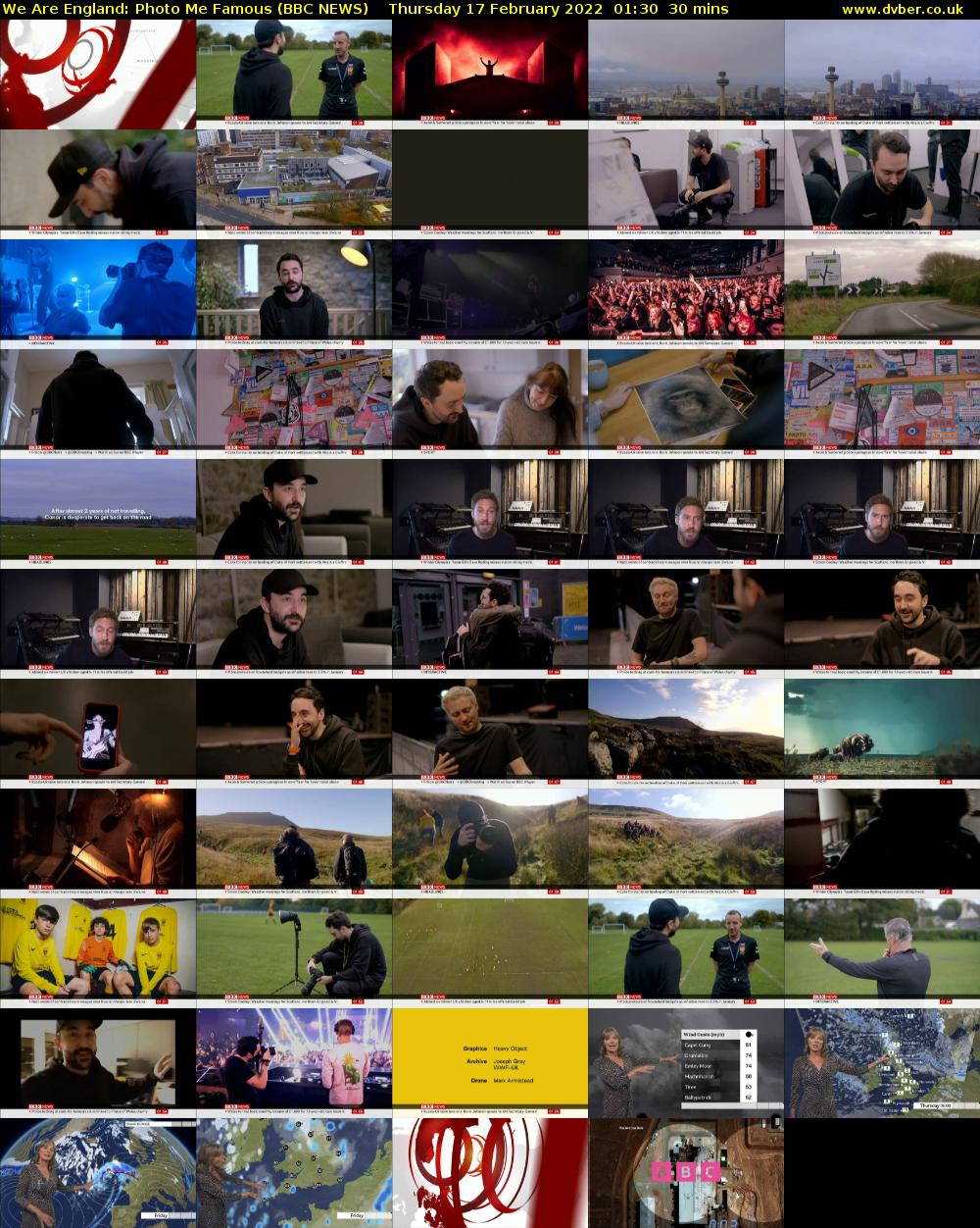 We Are England: Photo Me Famous (BBC NEWS) Thursday 17 February 2022 01:30 - 02:00