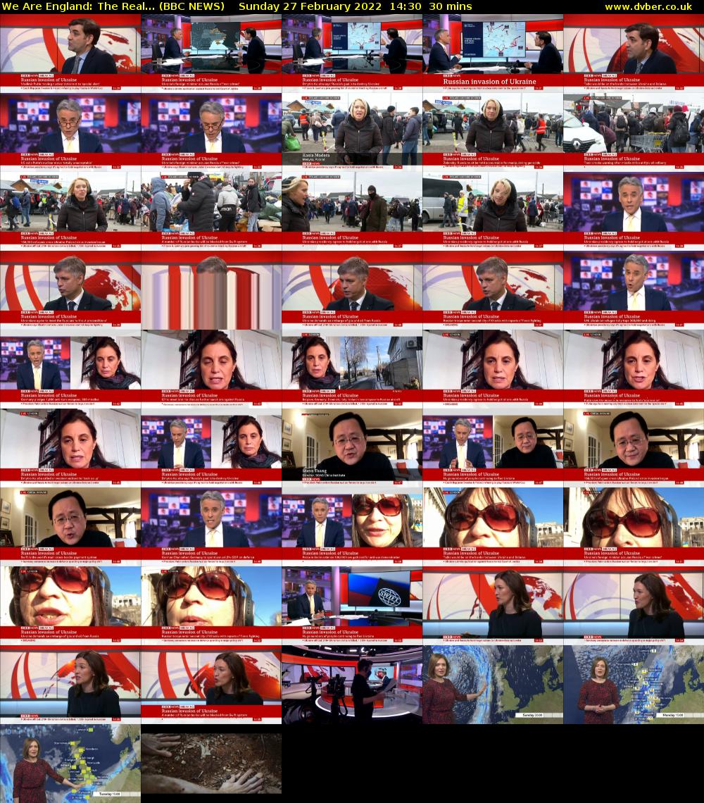 We Are England: The Real... (BBC NEWS) Sunday 27 February 2022 14:30 - 15:00