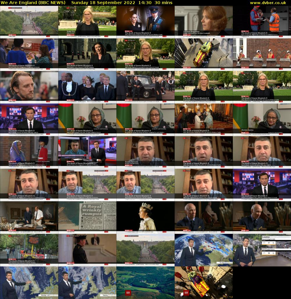 We Are England (BBC NEWS) Sunday 18 September 2022 14:30 - 15:00