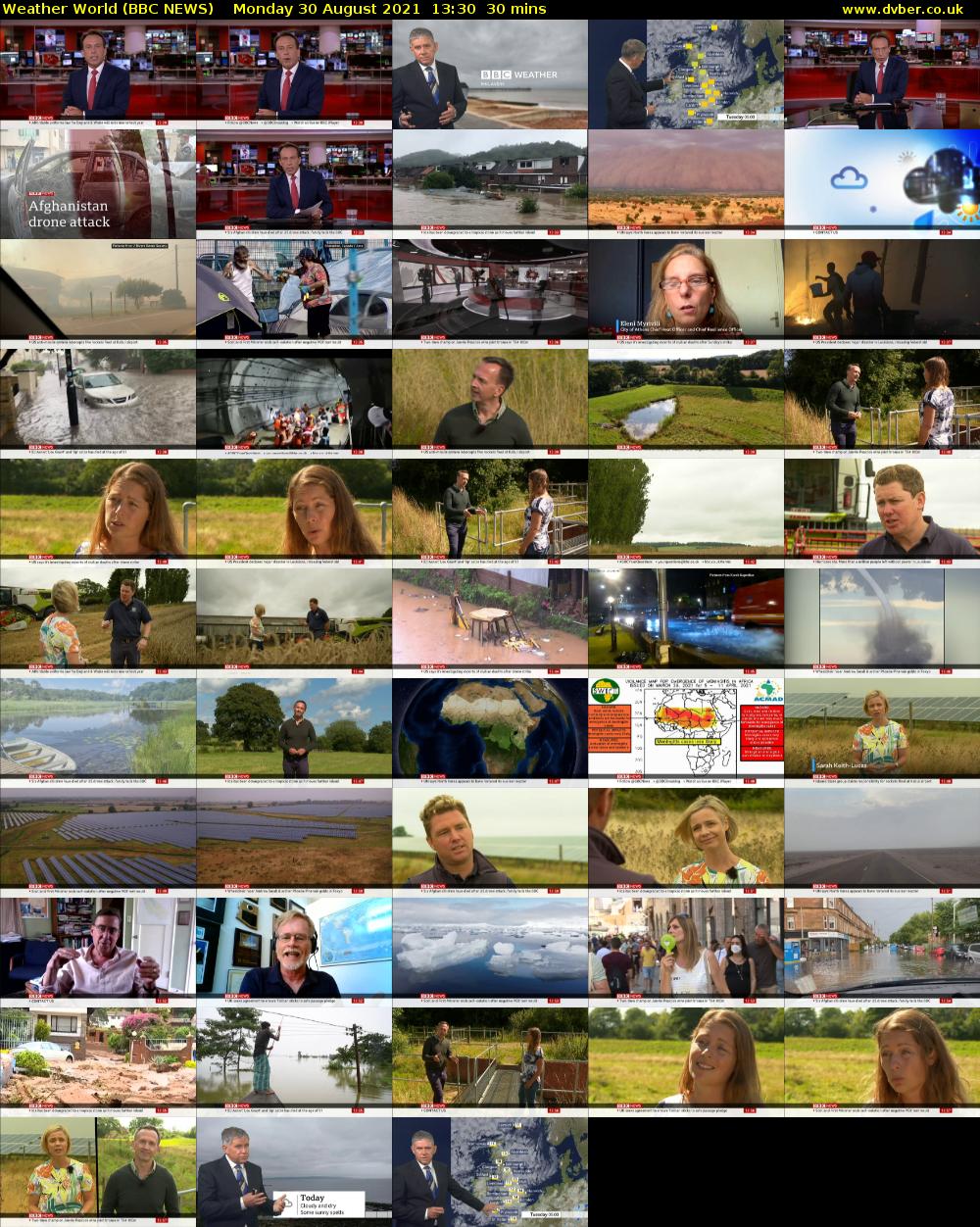 Weather World (BBC NEWS) Monday 30 August 2021 13:30 - 14:00