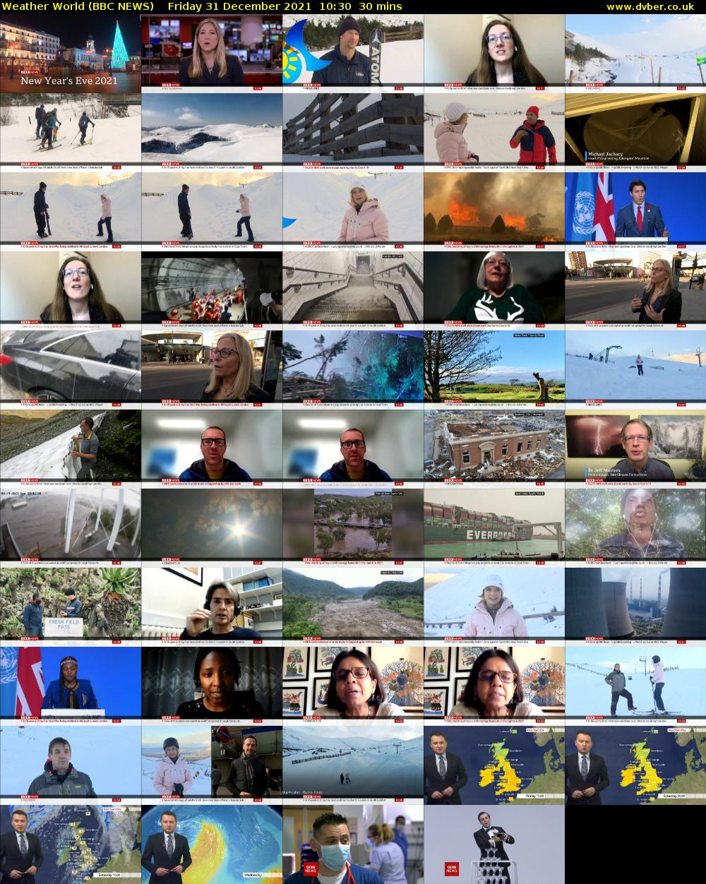 Weather World (BBC NEWS) Friday 31 December 2021 10:30 - 11:00