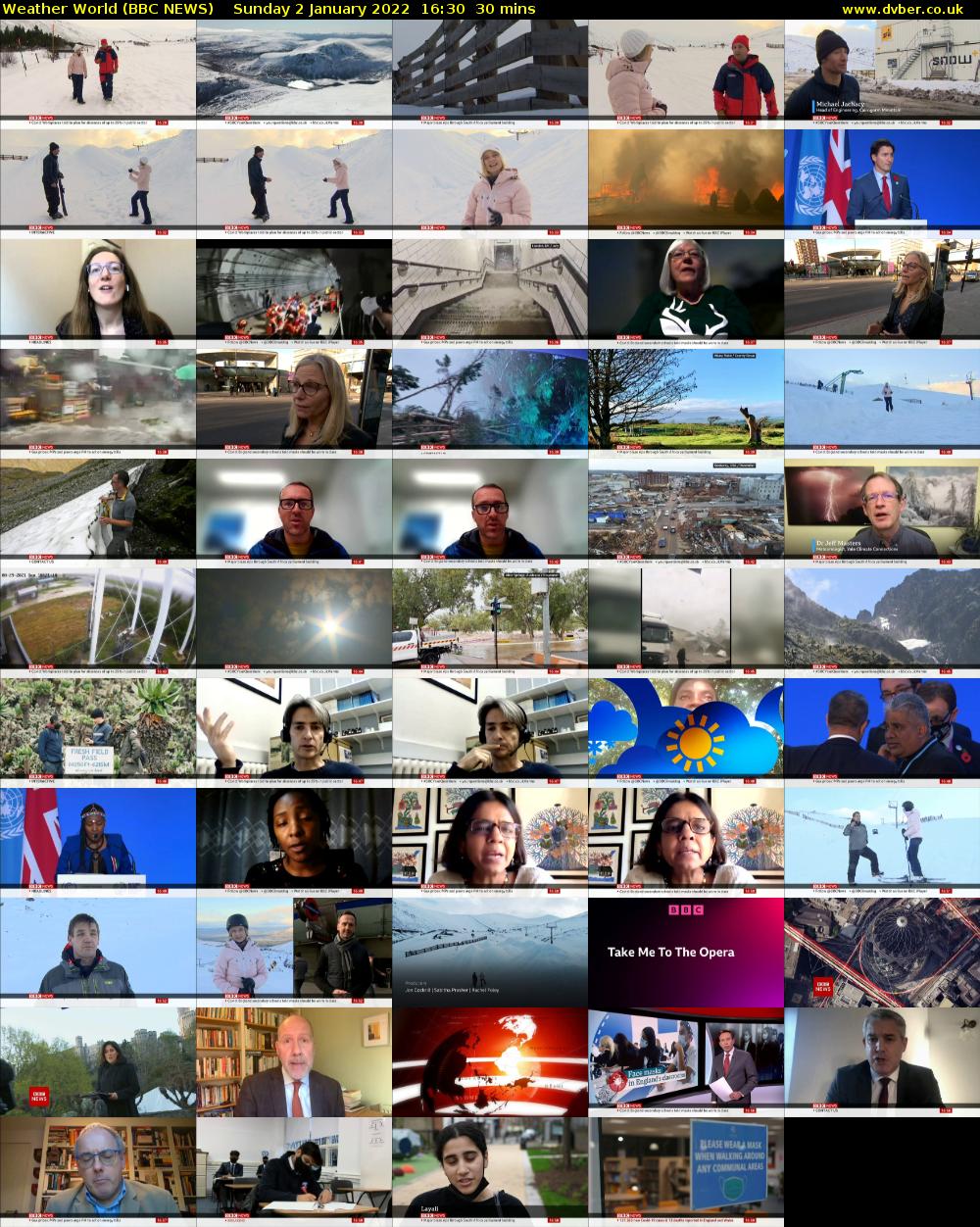 Weather World (BBC NEWS) Sunday 2 January 2022 16:30 - 17:00