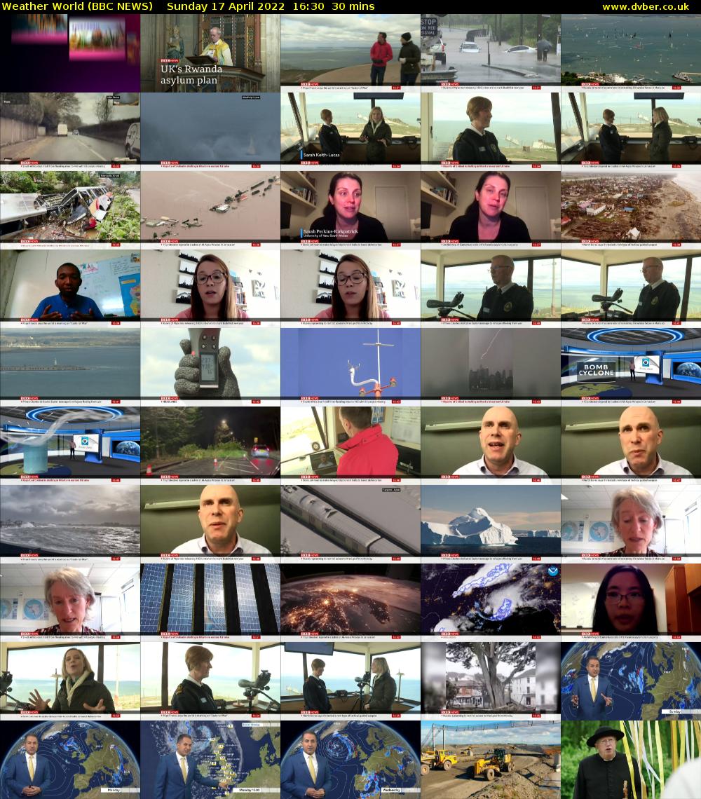 Weather World (BBC NEWS) Sunday 17 April 2022 16:30 - 17:00
