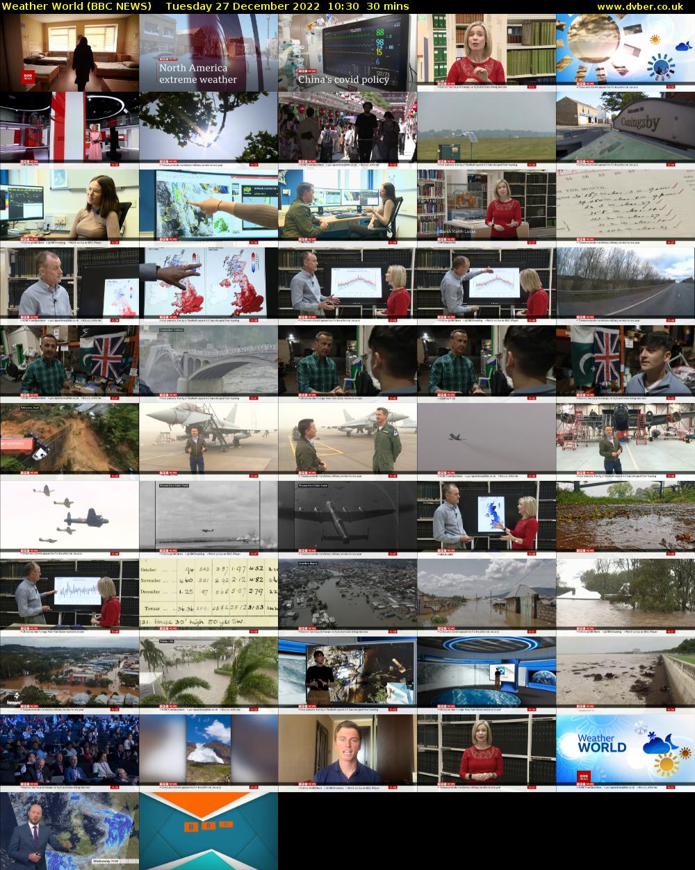 Weather World (BBC NEWS) Tuesday 27 December 2022 10:30 - 11:00
