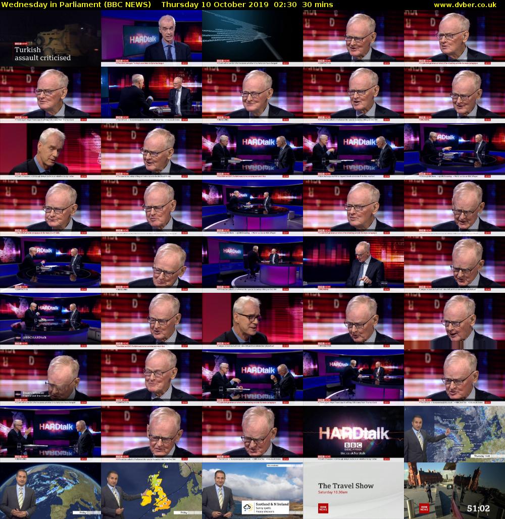 Wednesday in Parliament (BBC NEWS) Thursday 10 October 2019 02:30 - 03:00