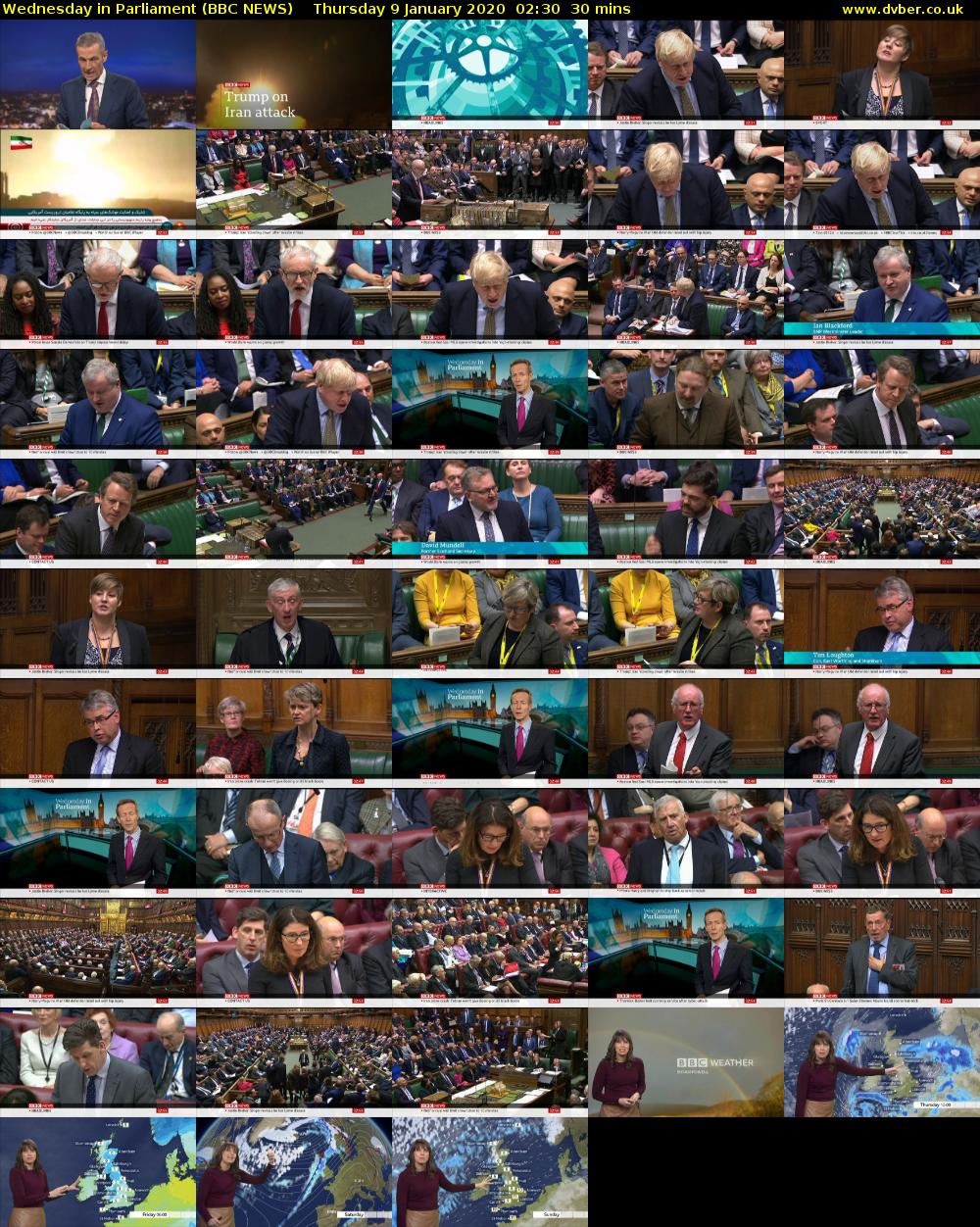 Wednesday in Parliament (BBC NEWS) Thursday 9 January 2020 02:30 - 03:00