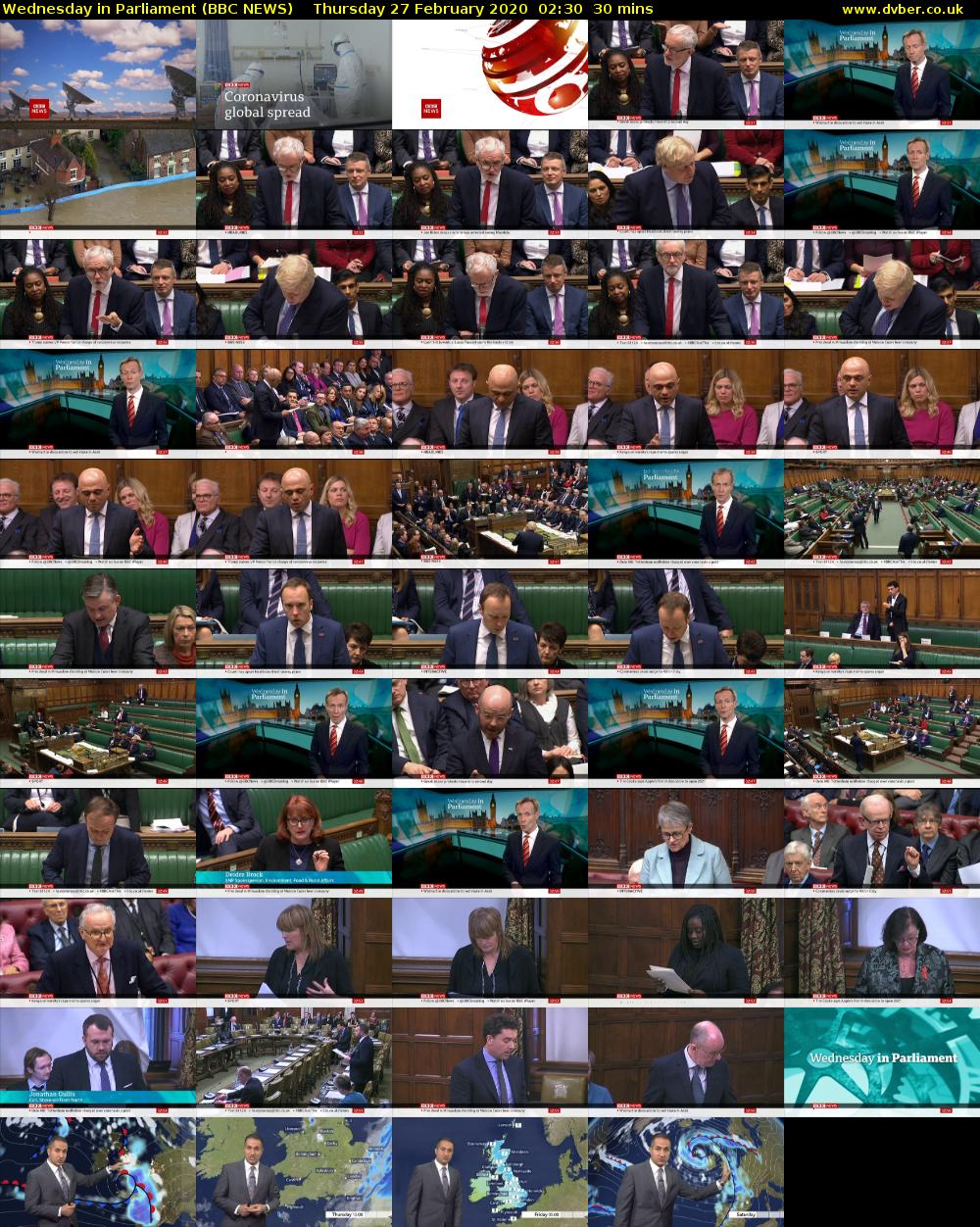 Wednesday in Parliament (BBC NEWS) Thursday 27 February 2020 02:30 - 03:00