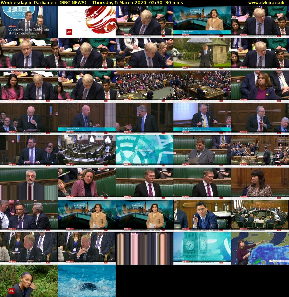 Wednesday in Parliament (BBC NEWS) Thursday 5 March 2020 02:30 - 03:00