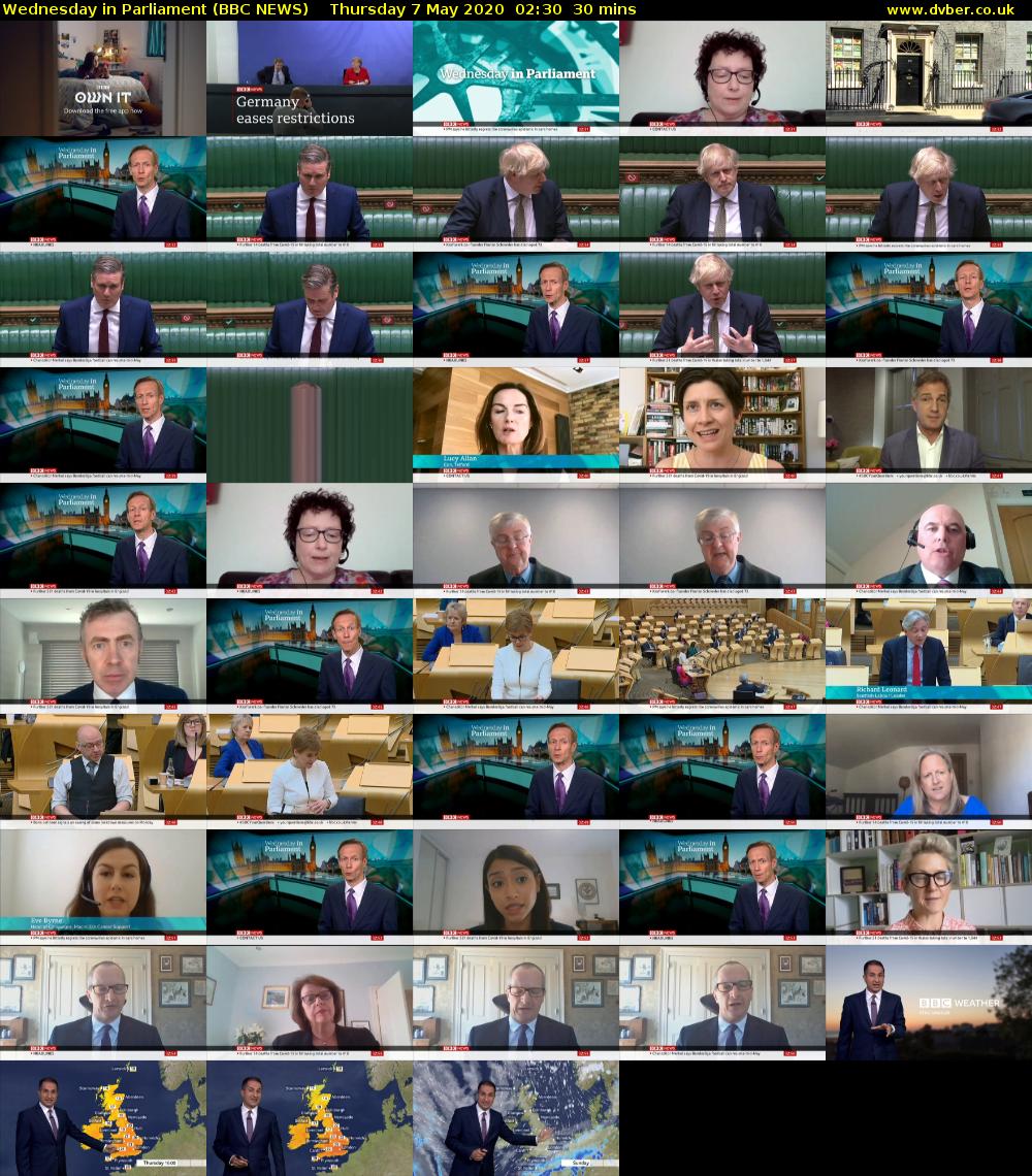 Wednesday in Parliament (BBC NEWS) Thursday 7 May 2020 02:30 - 03:00