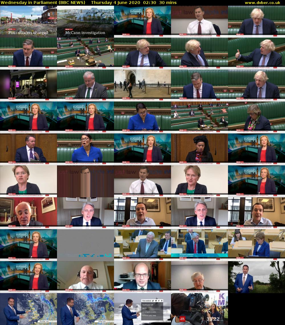Wednesday in Parliament (BBC NEWS) Thursday 4 June 2020 02:30 - 03:00