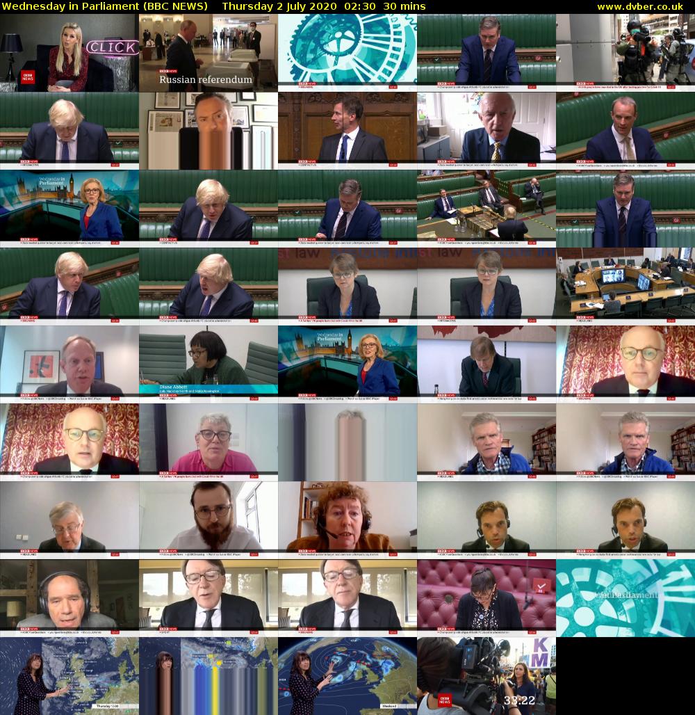Wednesday in Parliament (BBC NEWS) Thursday 2 July 2020 02:30 - 03:00