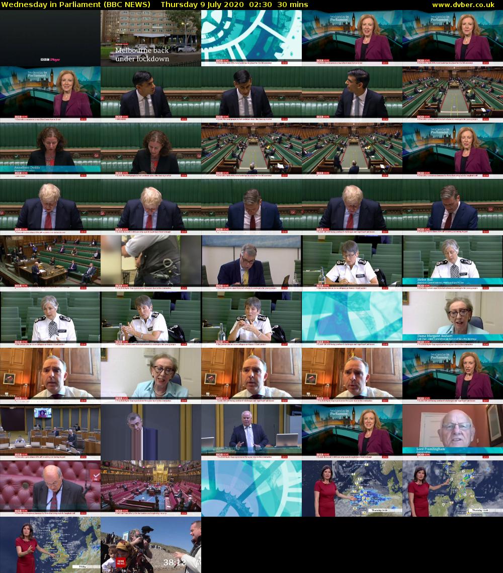 Wednesday in Parliament (BBC NEWS) Thursday 9 July 2020 02:30 - 03:00