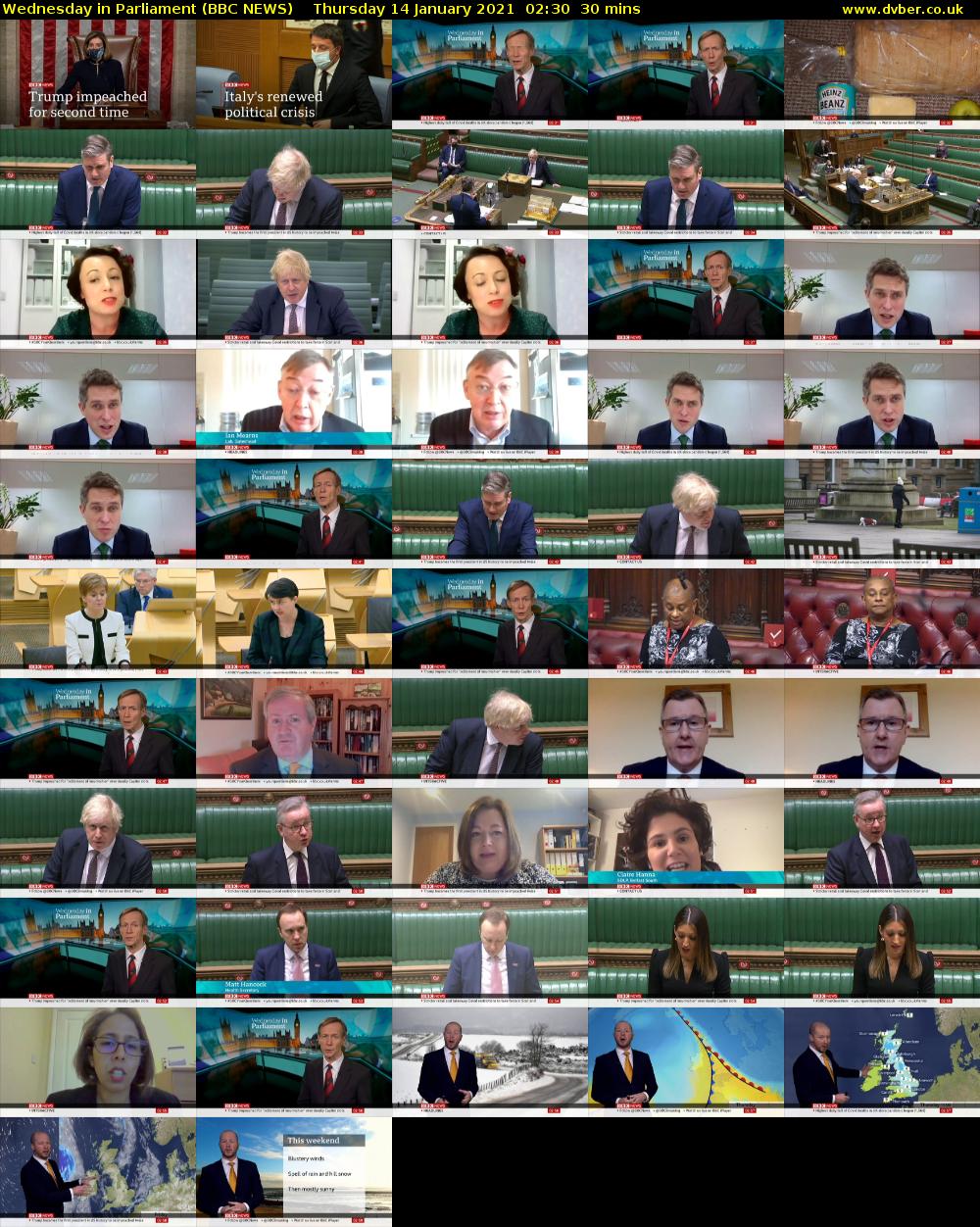 Wednesday in Parliament (BBC NEWS) Thursday 14 January 2021 02:30 - 03:00
