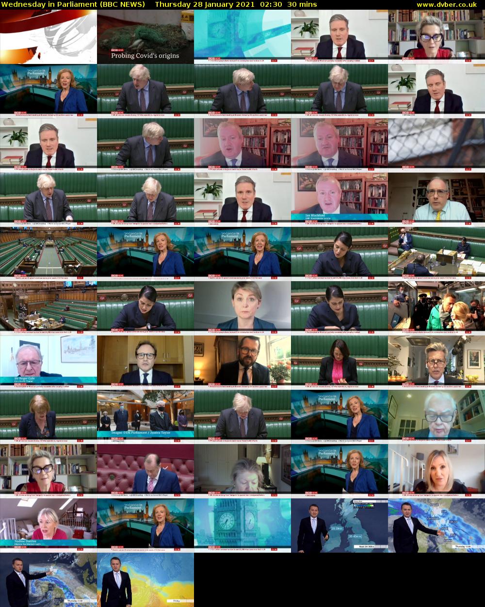 Wednesday in Parliament (BBC NEWS) Thursday 28 January 2021 02:30 - 03:00