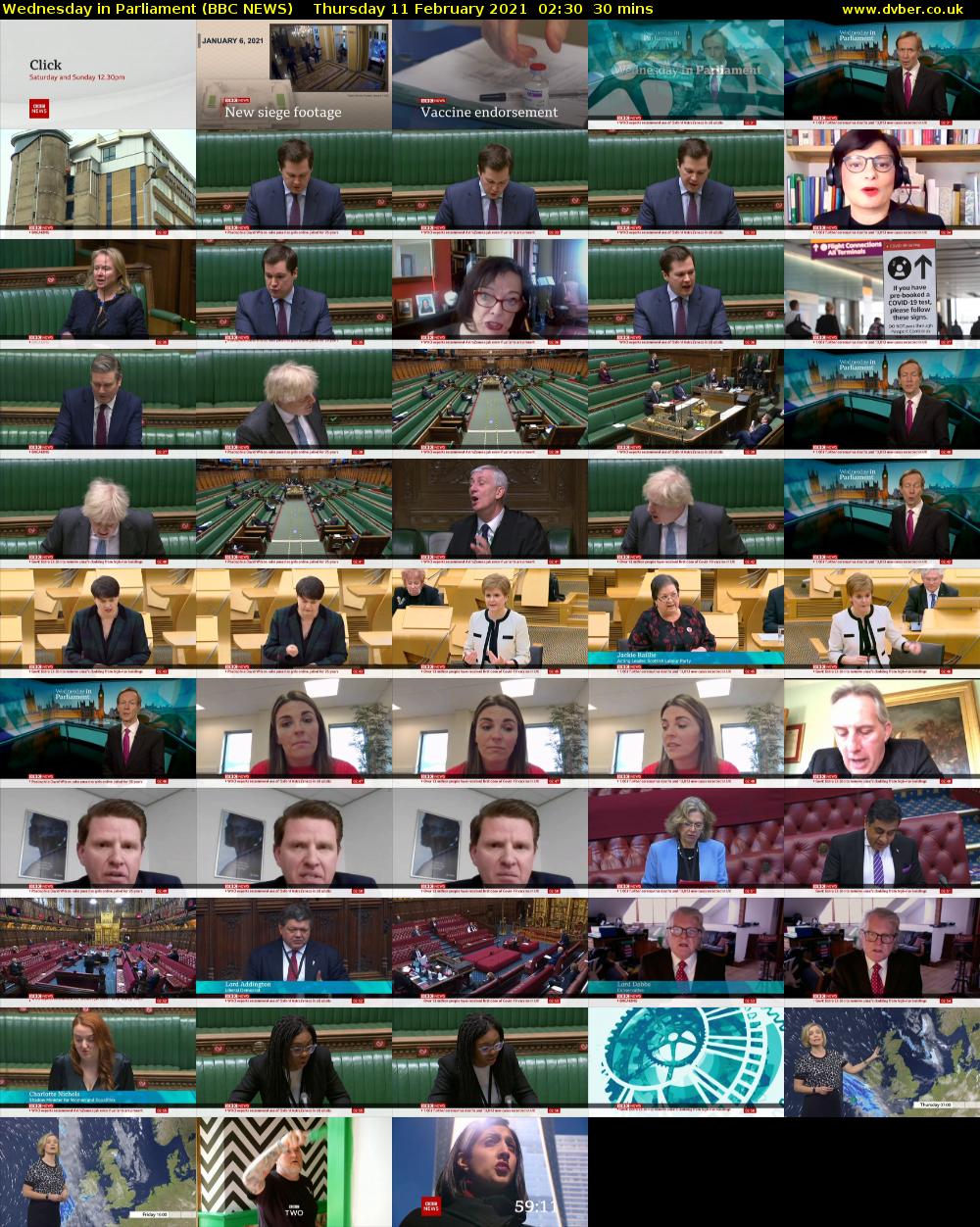 Wednesday in Parliament (BBC NEWS) Thursday 11 February 2021 02:30 - 03:00