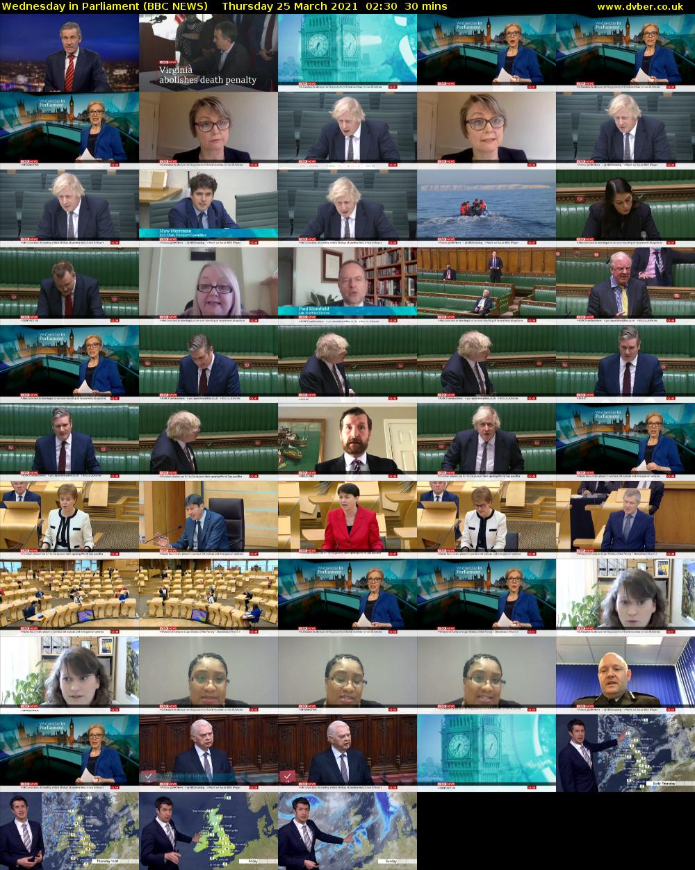 Wednesday in Parliament (BBC NEWS) Thursday 25 March 2021 02:30 - 03:00