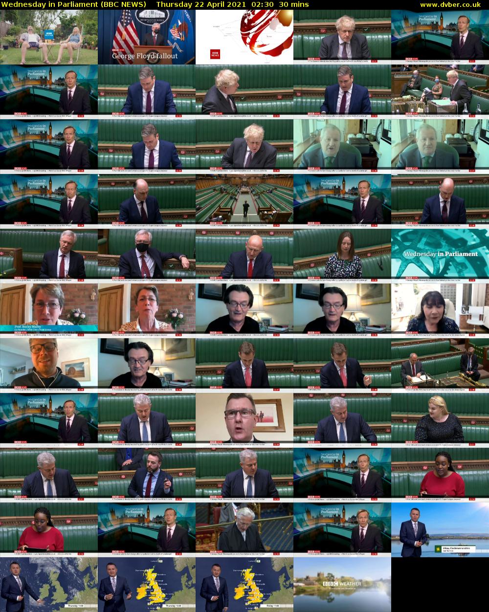 Wednesday in Parliament (BBC NEWS) Thursday 22 April 2021 02:30 - 03:00