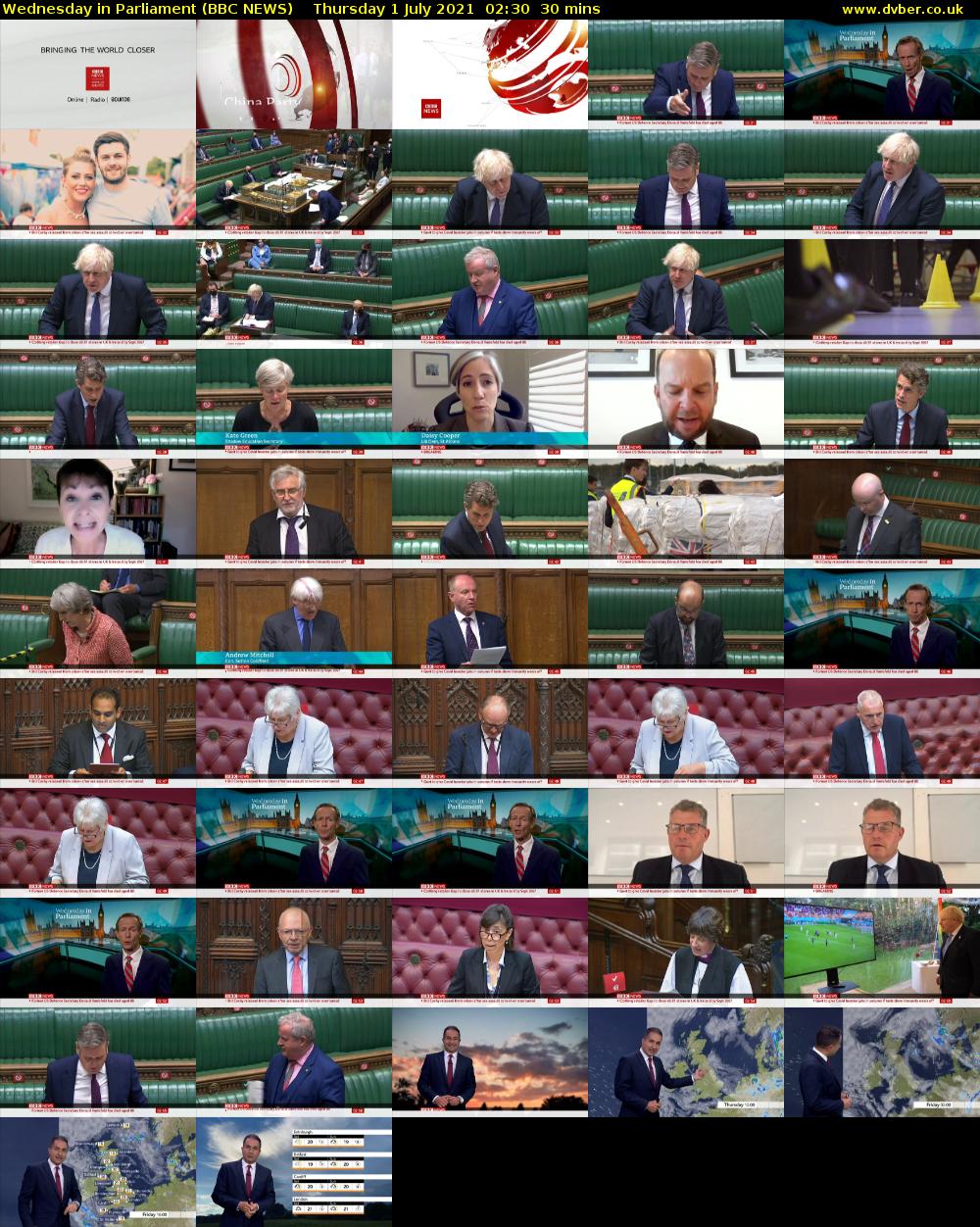 Wednesday in Parliament (BBC NEWS) Thursday 1 July 2021 02:30 - 03:00