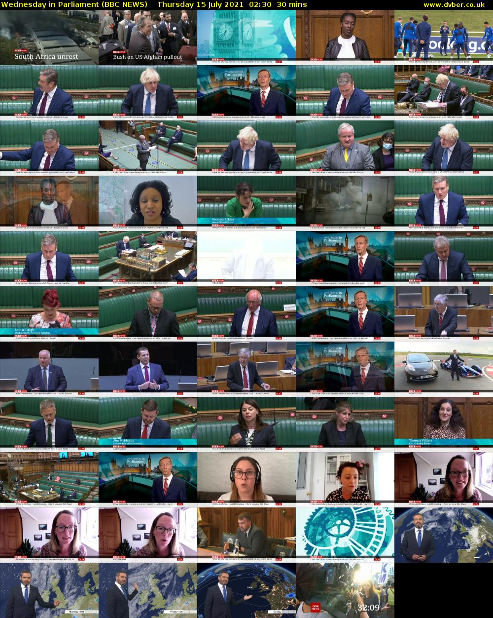 Wednesday in Parliament (BBC NEWS) Thursday 15 July 2021 02:30 - 03:00