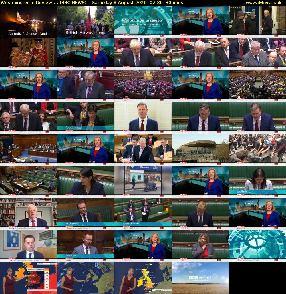 Westminster in Review:... (BBC NEWS) Saturday 8 August 2020 02:30 - 03:00