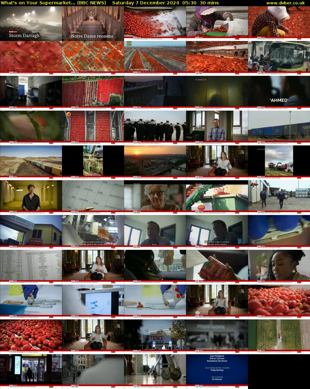 What's on Your Supermarket... (BBC NEWS) Saturday 7 December 2024 05:30 - 06:00
