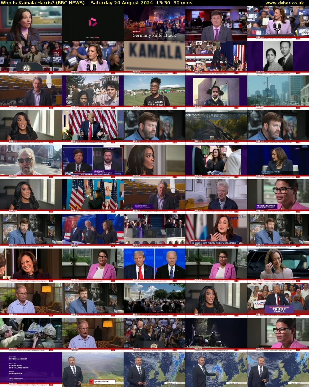 Who is Kamala Harris? (BBC NEWS) Saturday 24 August 2024 13:30 - 14:00