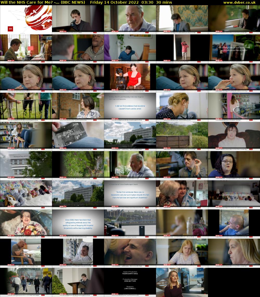 Will the NHS Care for Me? -... (BBC NEWS) Friday 14 October 2022 03:30 - 04:00