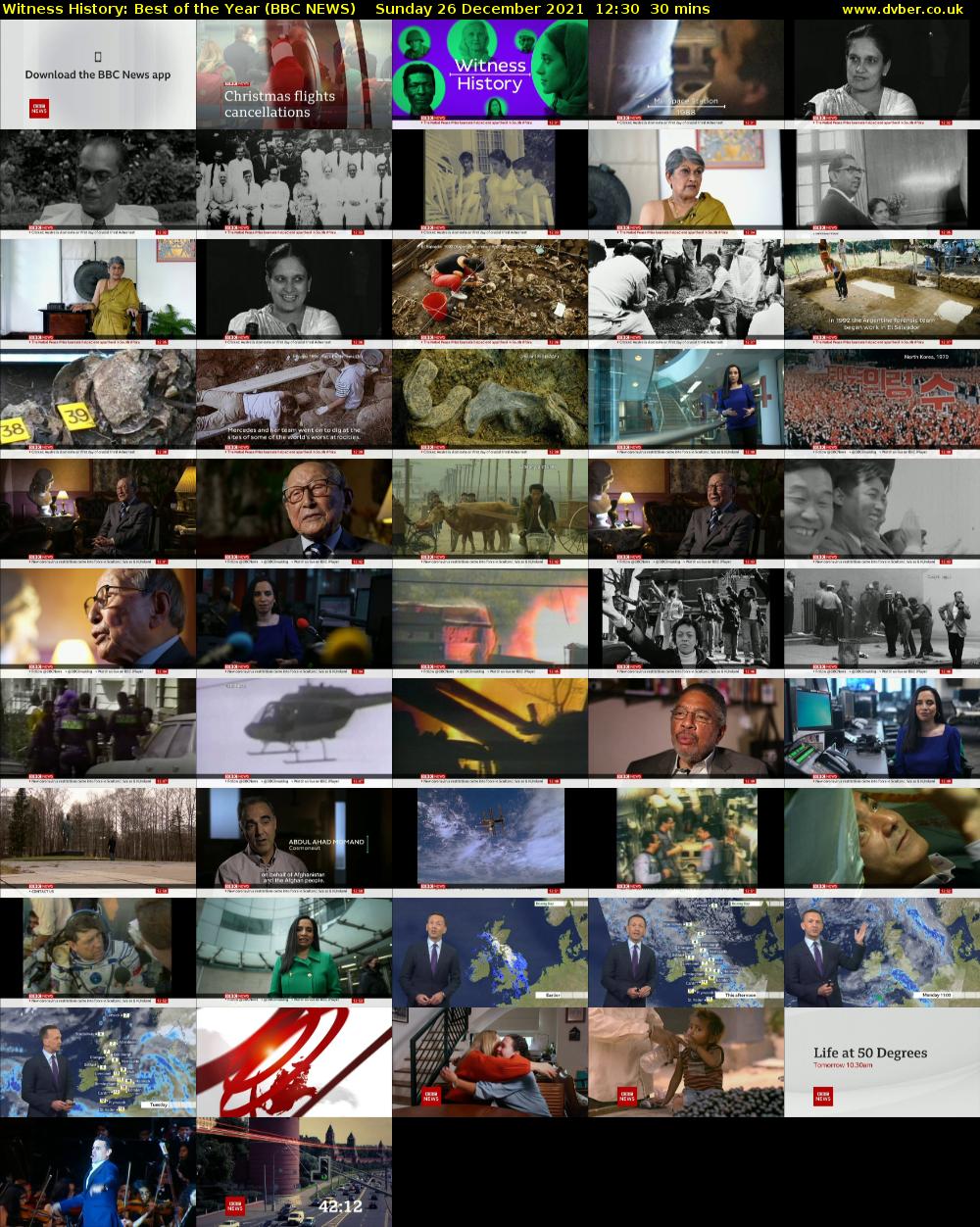 Witness History: Best of the Year (BBC NEWS) Sunday 26 December 2021 12:30 - 13:00
