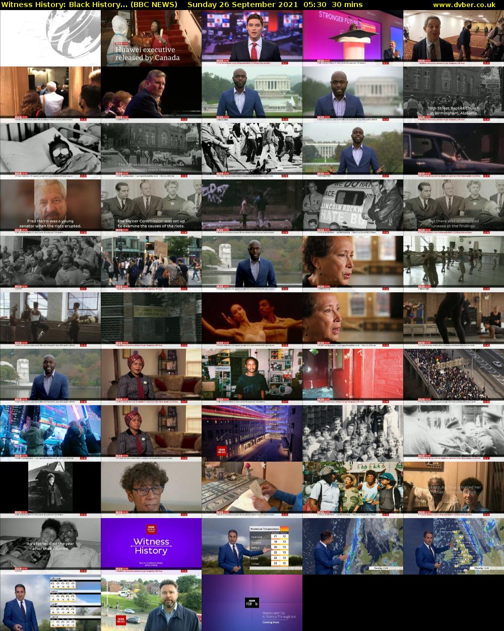 Witness History: Black History... (BBC NEWS) Sunday 26 September 2021 05:30 - 06:00