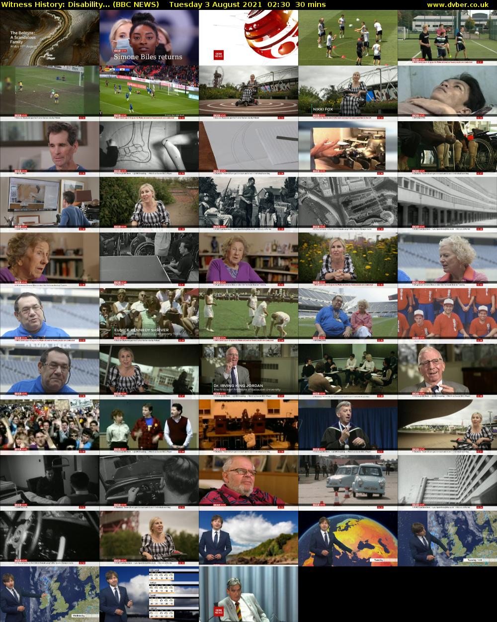 Witness History: Disability... (BBC NEWS) Tuesday 3 August 2021 02:30 - 03:00