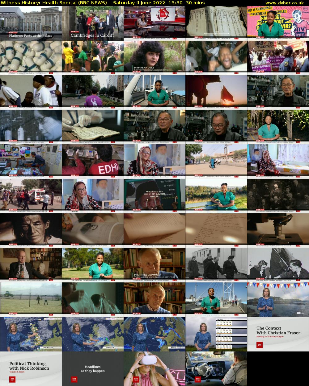 Witness History: Health Special (BBC NEWS) Saturday 4 June 2022 15:30 - 16:00