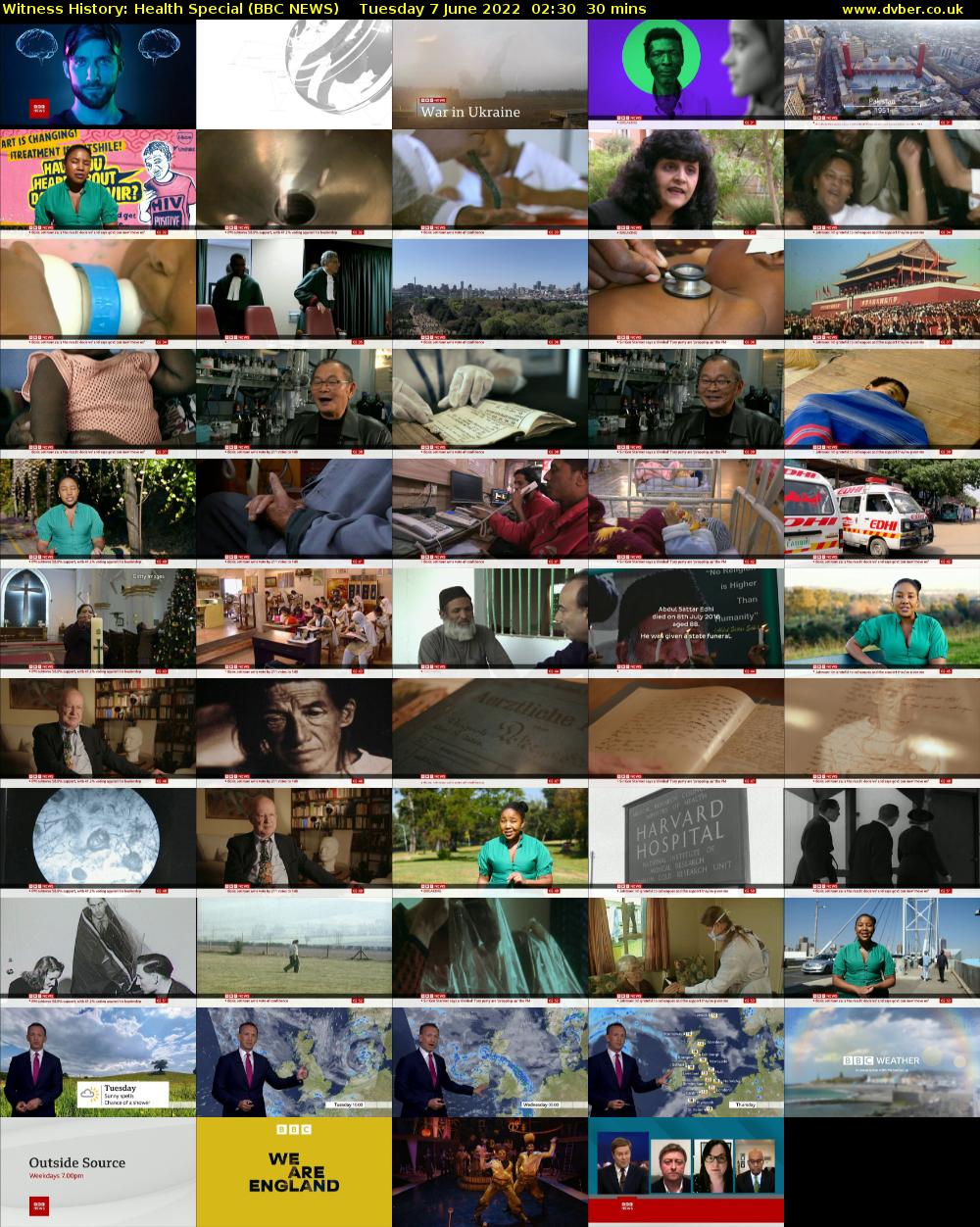 Witness History: Health Special (BBC NEWS) Tuesday 7 June 2022 02:30 - 03:00