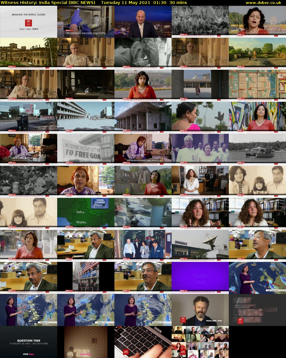 Witness History: India Special (BBC NEWS) Tuesday 11 May 2021 01:30 - 02:00