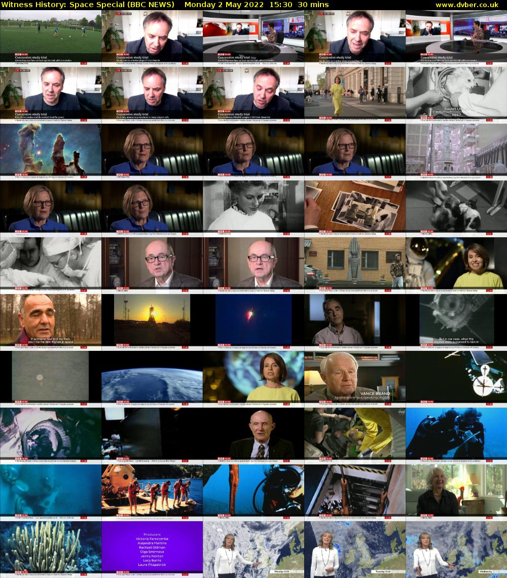 Witness History: Space Special (BBC NEWS) Monday 2 May 2022 15:30 - 16:00