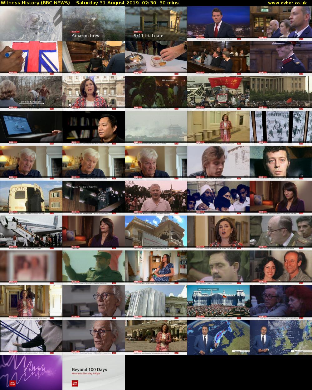 Witness History (BBC NEWS) Saturday 31 August 2019 02:30 - 03:00