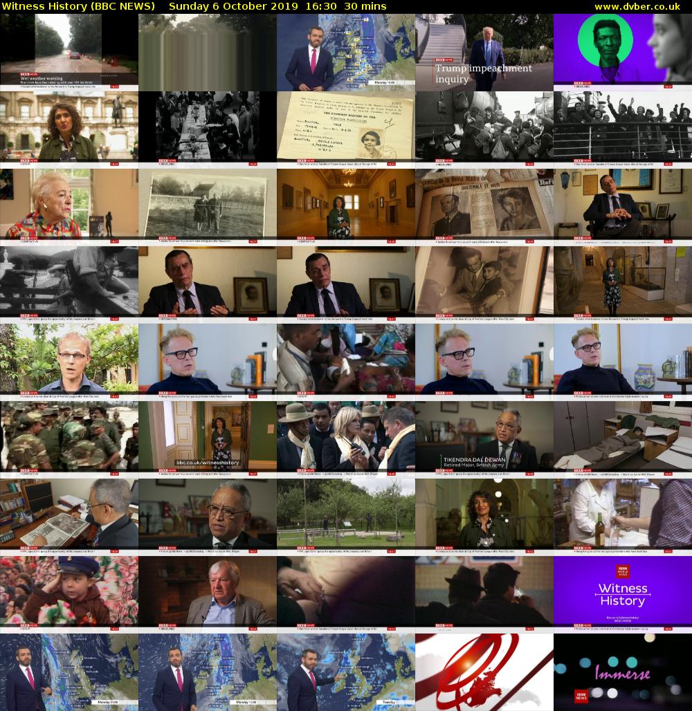 Witness History (BBC NEWS) Sunday 6 October 2019 16:30 - 17:00