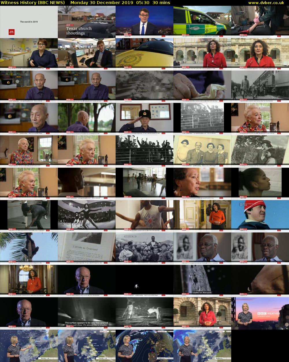 Witness History (BBC NEWS) Monday 30 December 2019 05:30 - 06:00