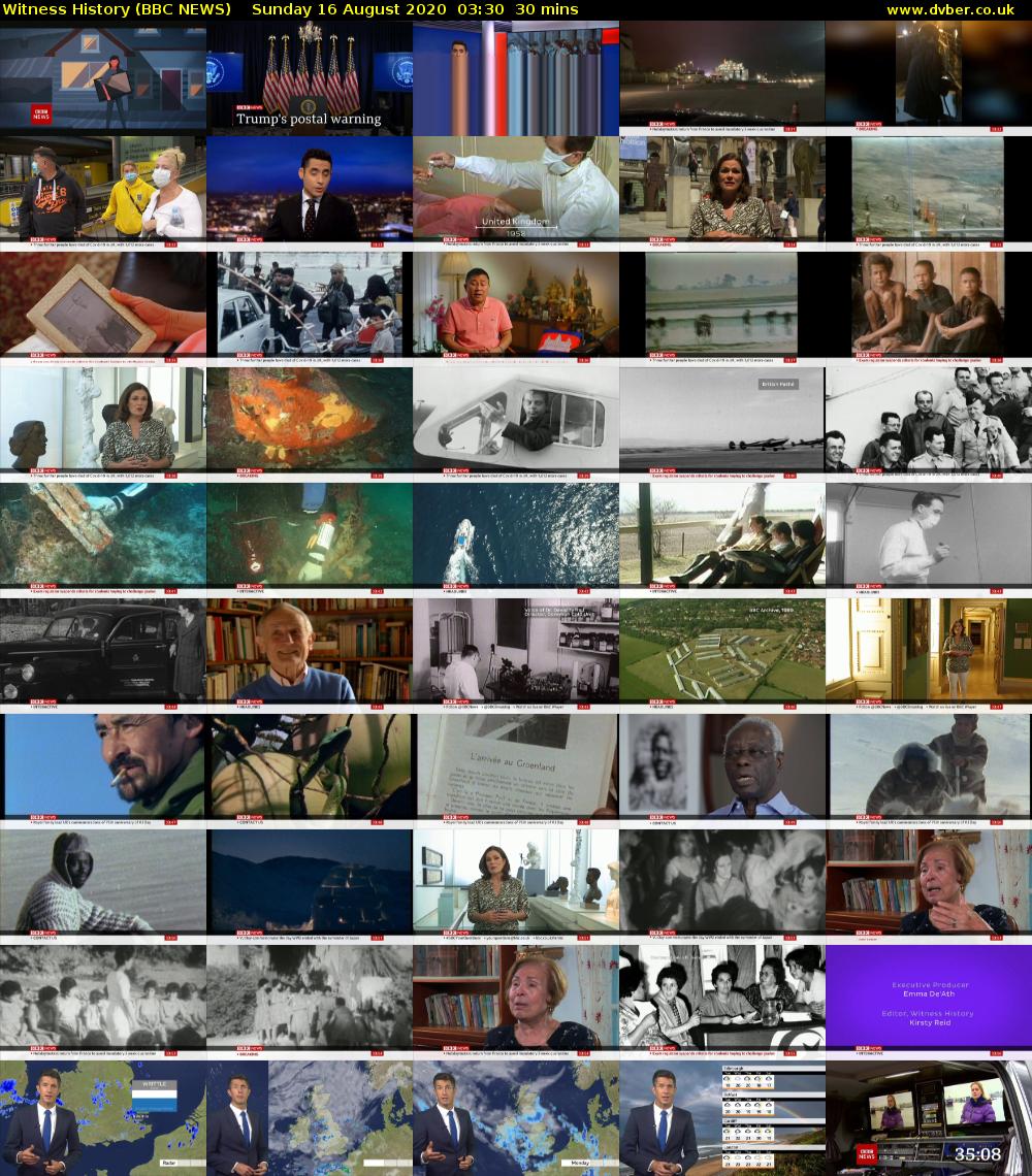 Witness History (BBC NEWS) Sunday 16 August 2020 03:30 - 04:00
