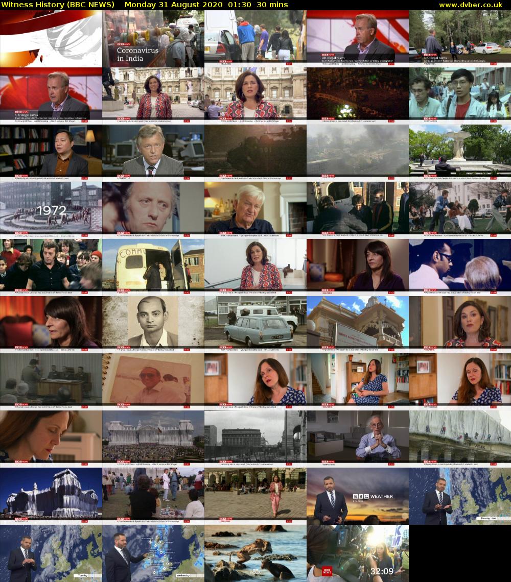 Witness History (BBC NEWS) Monday 31 August 2020 01:30 - 02:00