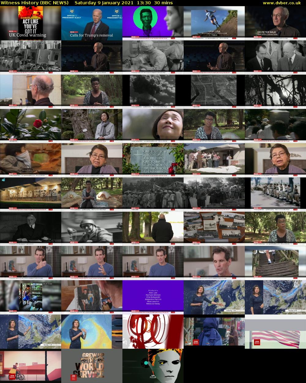 Witness History (BBC NEWS) Saturday 9 January 2021 13:30 - 14:00
