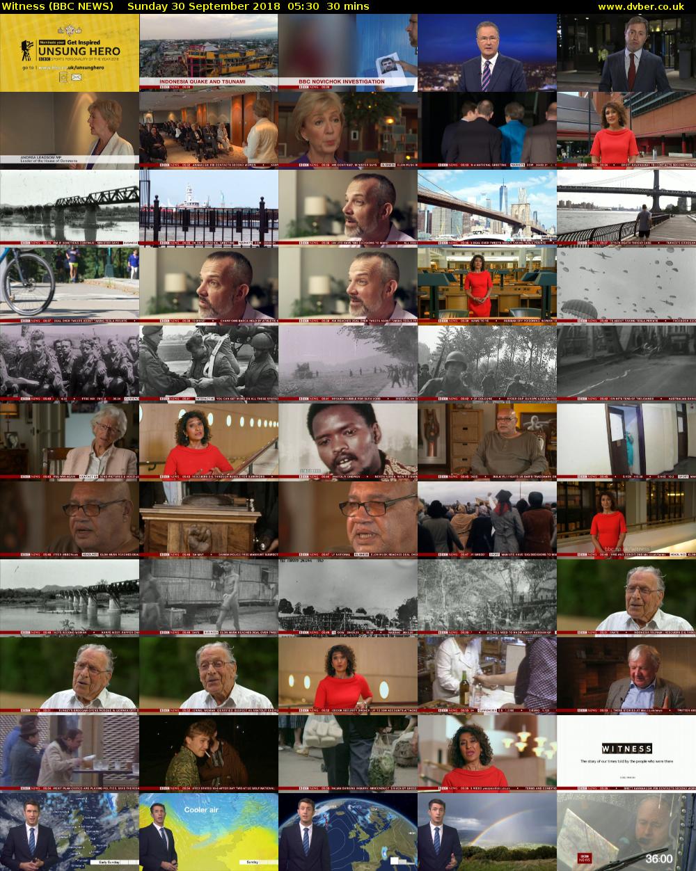 Witness (BBC NEWS) Sunday 30 September 2018 05:30 - 06:00