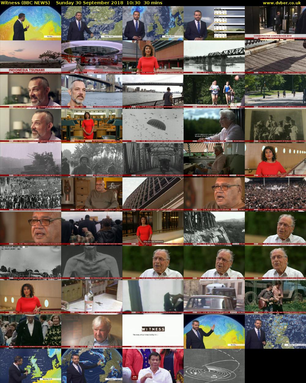 Witness (BBC NEWS) Sunday 30 September 2018 10:30 - 11:00