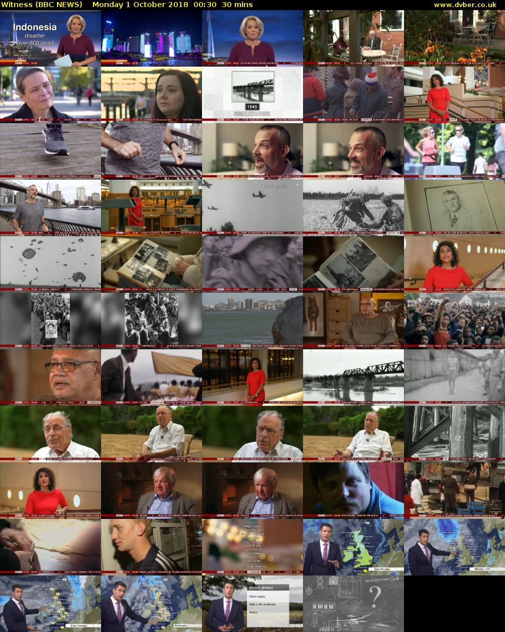 Witness (BBC NEWS) Monday 1 October 2018 00:30 - 01:00