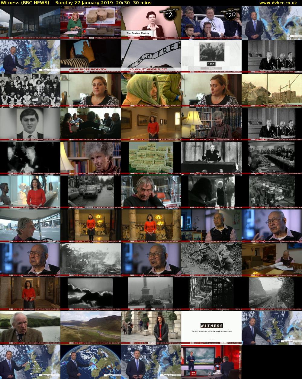 Witness (BBC NEWS) Sunday 27 January 2019 20:30 - 21:00